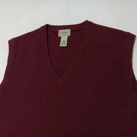 Llbean Men's 💯 Wool V Neck Pullover vest. Size XL - Picture 4 of 6